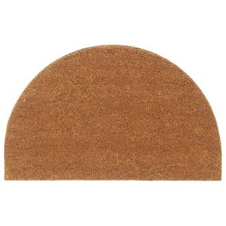 Berkfield Home Door Mat Natural Half Round 50x80 cm Tufted Coir in Brown