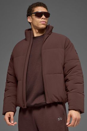 Alo | Stretch Woven Street Puffer Jacket in Brownstone, Size: Medium