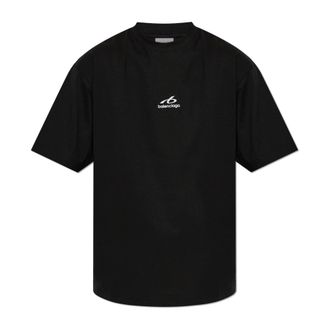 Balenciaga Logo T-shirt - male - Balenciaga - T-Shirts - Black - L - Tops