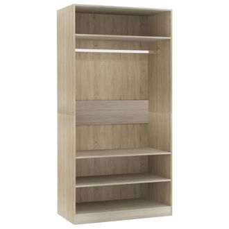 Berkfield Home Wardrobe Sonoma Oak 100x50x200 cm Engineered Wood in Light Tan | Size: 100 x 50 x 200 cm