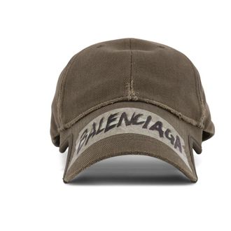 Balenciaga Masking Tape Baseballpet - Heren - Petten - Groen - S - Katoen - Accessoires
