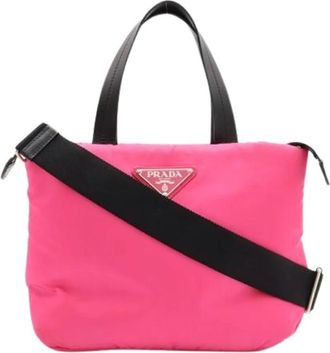 Prada Pre-owned Vintage Nylon Tote Bag - Dames - Vintage Shopper - Roze - ONE Size - Nylon - Vintage