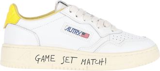 Autry White Medalist Leather Low-Top Sneakers
