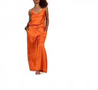 M Made in Italy Spaghetti Strap Camisole Top In Orange