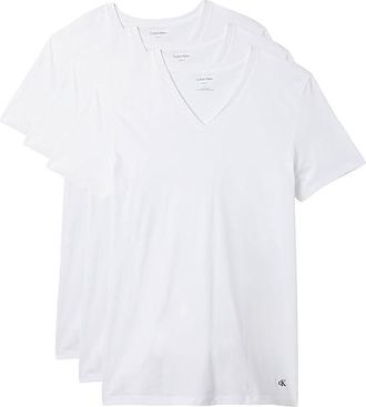 Calvin Klein Underwear Cotton Classics 3-pack V-neck T-shirt Mens T Shirt White/White : SM
