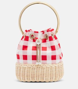 Jimmy Choo London Bon Bon Small gingham bucket bag