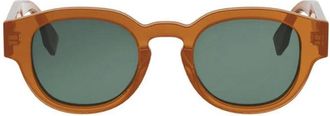 Fendi FE40182I44N Round Full Rim Sunglasses - Orange