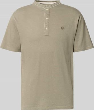 Superdry T-Shirt mit kurzer Knopfleiste in Khaki, Gr&ouml;&szlig;e XXL