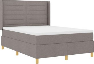 vidaXL Box Spring Bed with Mattress Taupe 160 x 200 cm Fabric vidaXL