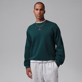 Nike Jordan Mens Jordan Brooklyn Crew-Neck Sweatshirt in Green | IU0255-378
