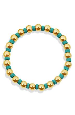 SHYMI Beaded Stretch Bracelet in Gold/Turquoise at Nordstrom