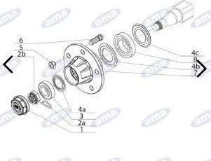 AMA Semieje Sin Freno 1400 Mm Tipo 5 Agujeros Para Remolque Y Cisterna Ama 11687
