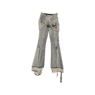 Rick Owens Fringe-trimmed Bootcut Jeans