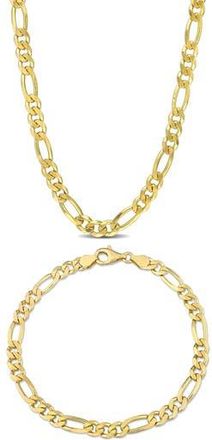 Delmar Mens Figaro Chain Necklace & Bracelet Set in Yellow Gold at Nordstrom Rack