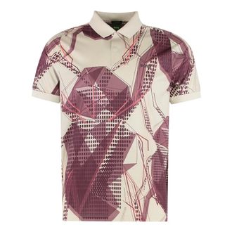 HUGO BOSS Tops, Heren, Veelkleurig, XS, Polyester, Bedrukte Polo met Korte Mouwen