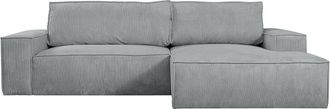 VENTE-UNIQUE.COM Sof&aacute; rinconera terciopelo gris claro