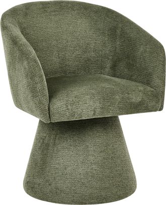Beliani Silla De Comedor Giratoria Totalmente Tapizada En Tejido Repelente Al Agua Silla De Comedor Verde Oscuro Rygga