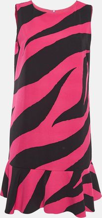 Moschino Boutique Moschino Black/pink Zebra Print Jersey Sleeveless Dress