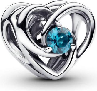 Pandora Womens Entwined Heart & Stones Charm In Silver