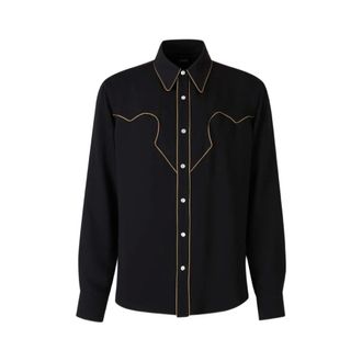 Amiri Overhemden, Heren, Zwart, XL, Polyester, Western Shirt
