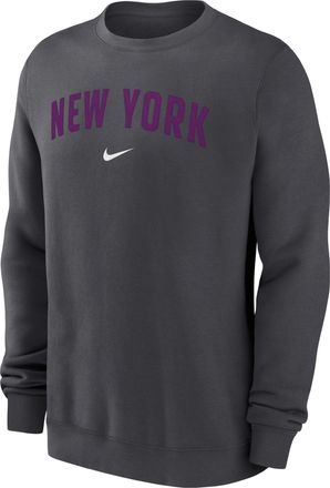 Nike New York Mets 2-Hit Nike Mens MLB Pullover Crew in Grey | NKPU06FNME-JST