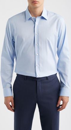 Nordstrom Trim Fit Premium Performance Dress Shirt in Blue Dark Riverton Dobby at Nordstrom, Size 14.5 - 32