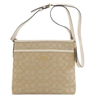 Coach Pre-owned Cross Body Bags, female, Beige, Size: ONE SIZE Pre-owned Canvas Shoulder Bag