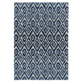 Rugs&Rugs Alfombra decorativa de algod&oacute;n con impresi&oacute;n digital azul 160x230 cm