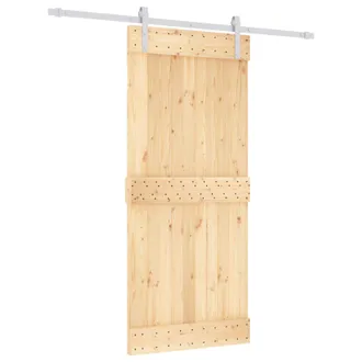 vidaXL Puerta Corredera Natural Y Blanco 90 X 210 Cm Vidaxl