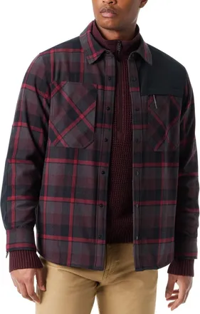 G.H. Bass & Co. Bass Outdoor Shacket Mens Red Brushed Twill Long Sleeve Utility MAC50