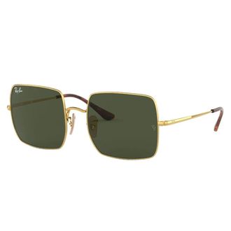 Ray-Ban Vierkante Oversized Zonnebril Groene Lenzen - unisex - Zonnebrillen - Geel - ONE Size - Accessoires