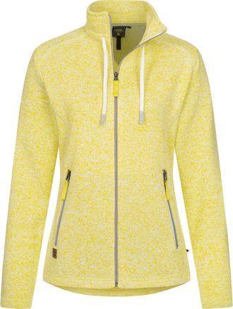 Deproc Strickfleecejacke DEPROC ACTIVE LUVERNE WOMEN, Damen, Gr. 36/38 (M), gelb, 100% Polyester, tailliert, gerader Abschluss, Jacken Strickfleecejacke, Kon