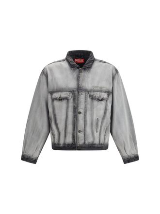 Diesel Mens Denim Jacket D-Denver Grey Cotton