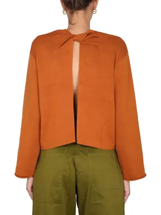 Proenza Schouler Silk-Cotton Blend Knit Sweater - Orange
