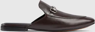 Gucci Mens Mule With Horsebit, Brown, Leather