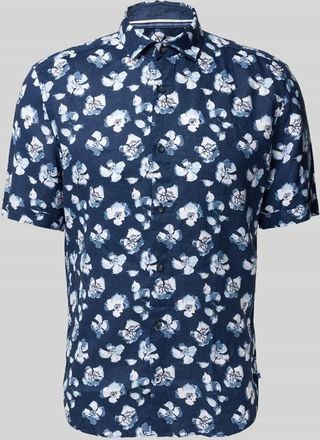 Olymp Level 5 Regular Fit Leinenhemd mit 1/2-Arm in Marine, Gr&ouml;&szlig;e S