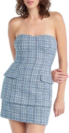 Favorite Daughter The Brooke Tweed Bustier in Sky Blue Tweed at Nordstrom, Size 10