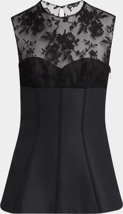 Alexander McQueen Lace-Detail Peplum Corset Top