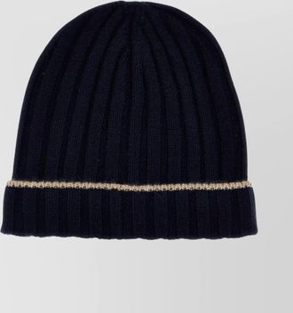 Brunello Cucinelli folded brim ribbed texture contrast trim