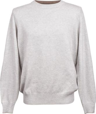 Brunello Cucinelli MenS Fog Cashmere Crew Neck Sweater, Size 46