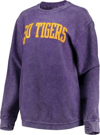Pressbox Womens Pressbox Purple LSU Tigers Comfy Cord Vintage Wash Basic Arch Pullover Sweatshirt at Nordstrom, Size Small