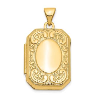 Diamond2Deal 14k Yellow Gold Yellow Gold Fancy Rectangle Locket Pendant
