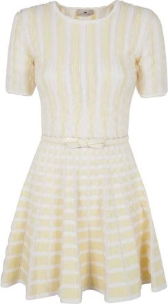 Elisabetta Franchi Dames, Jurken, Beige, Maat: XS Viscose