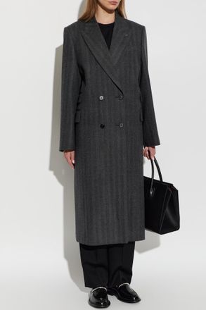Givenchy Single-slit Wool Coat, Womens, Grey