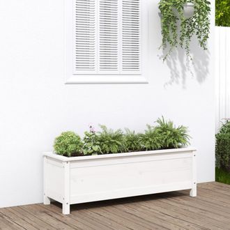 vidaXL Vidaxl - Arriate Elevado De Jard&iacute;n Madera De Pino Blanco 119,5x40x39 Cm