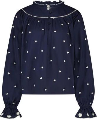 Fab By Fabienne Chapot Maisy Top - Dames - Blouses - Blauw - M - Katoen - Overhemden