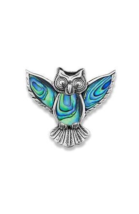 Samuel B. Sterling Silver & Abalone Owl Pendant in Blue And Green at Nordstrom Rack