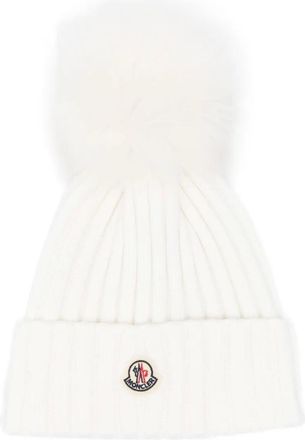 Moncler Hoed met logopatch - Wit