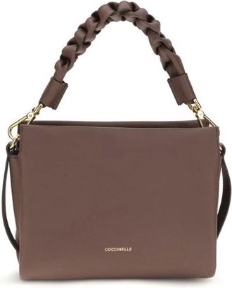 Coccinelle Borsa Arlettis con Manico Intrecciato - - Bags - Donna - Marrone - ONE SIZE