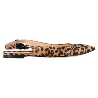 Gianvito Rossi Gianvito Rossi Leocardenprint Slingback Ballerinas in Bruin Satijn